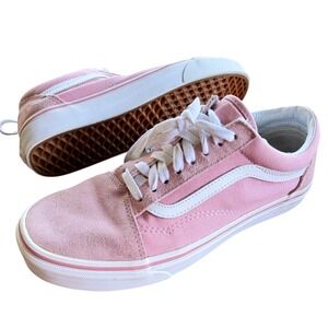 Vans Old Skool Pink Suede Canvas Low Top Skate Sneakers Women Size 9 Shoes